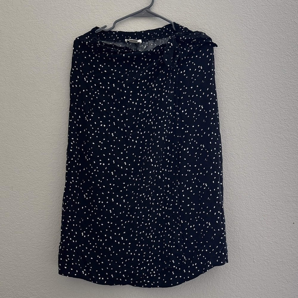Black and White Polka Dot Wrap Skirt